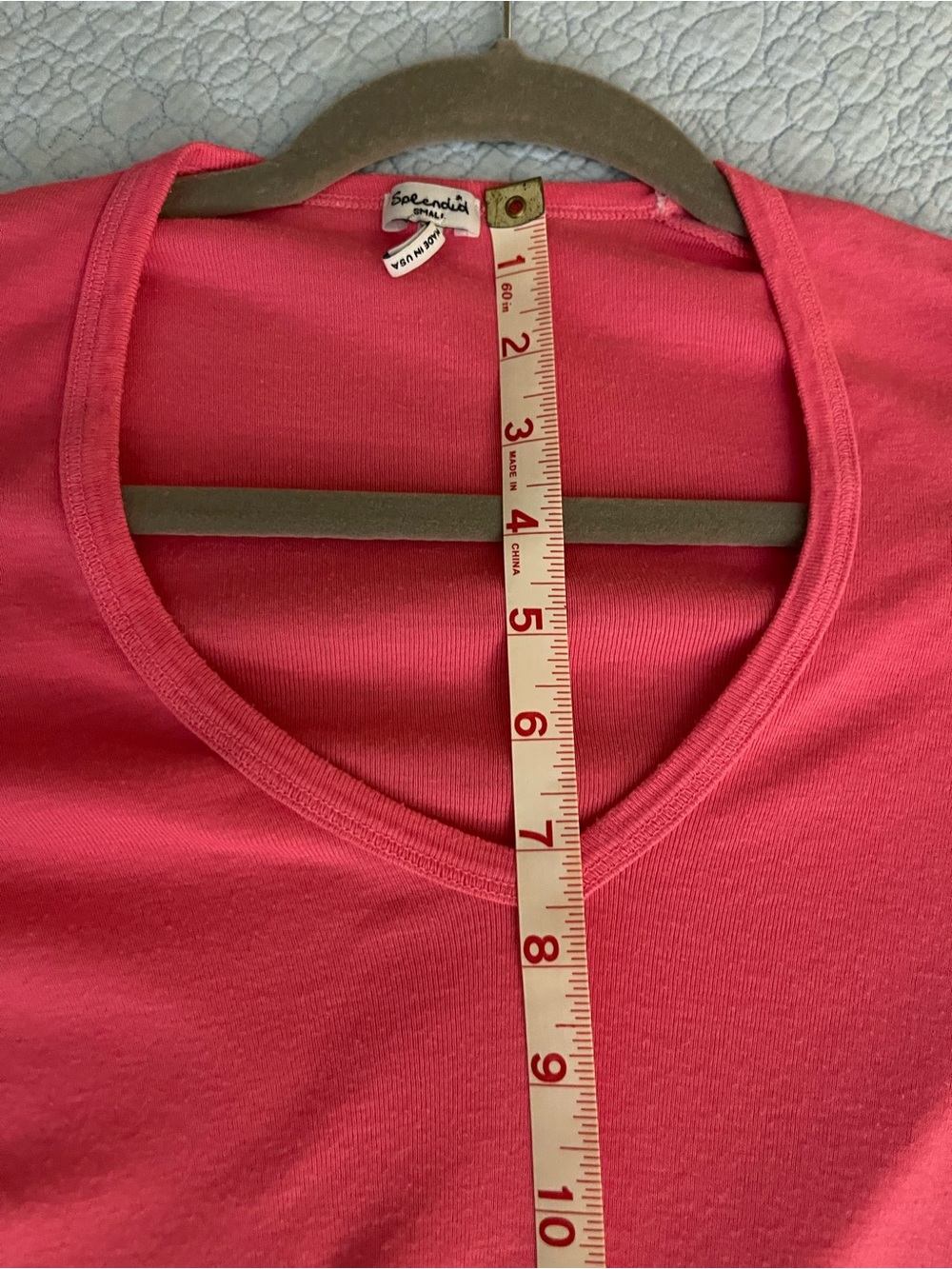 Splendid Women's V-Neck Long Sleeve Top - Pink - Picture 5 of 7